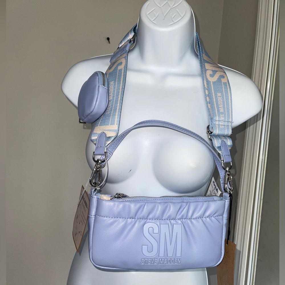 Steve Madden BCARMELA color Blue Shoulder/Crossbody Bag New 100% Authentic